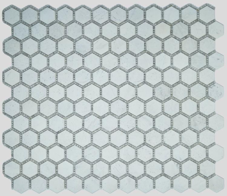 Hexagon Deco Milky White Honed 10.75 x 12.5